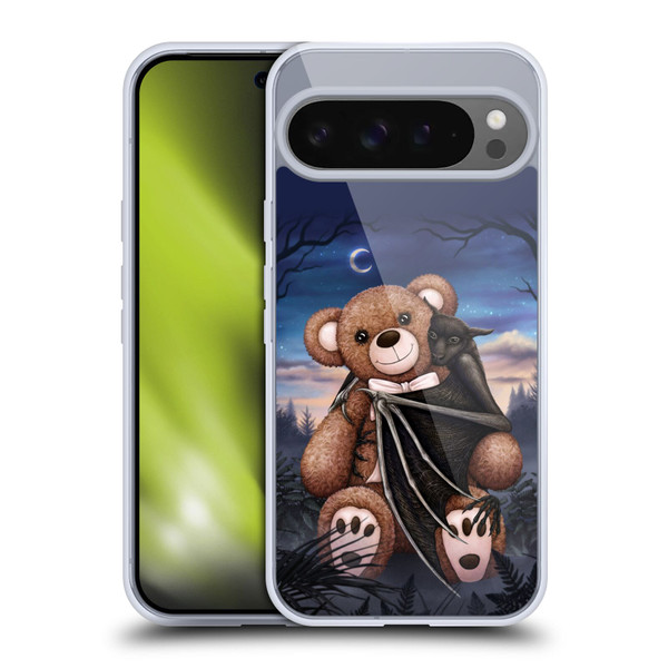 Sarah Richter Animals Bat Cuddling A Toy Bear Soft Gel Case for Google Pixel 9 Pro XL