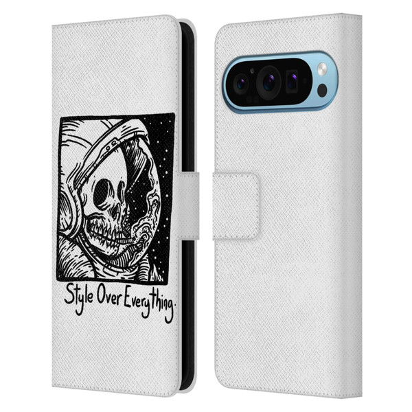 Matt Bailey Skull Style Over Everything Leather Book Wallet Case Cover For Google Pixel 9 / Pixel 9 Pro