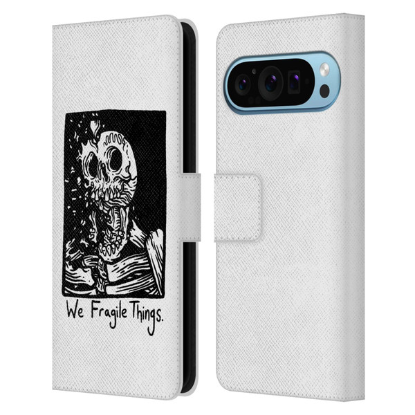Matt Bailey Skull We Fragile Things Leather Book Wallet Case Cover For Google Pixel 9 / Pixel 9 Pro