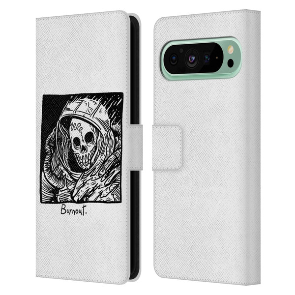 Matt Bailey Skull Burnout Leather Book Wallet Case Cover For Google Pixel 9 Pro XL