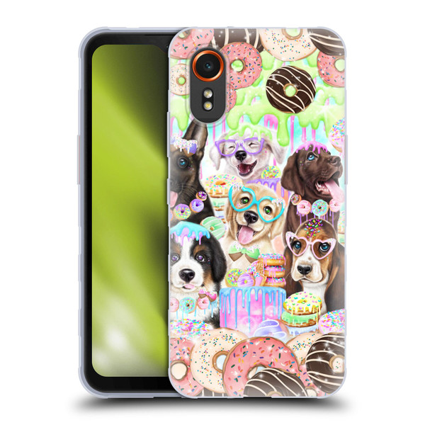 Sheena Pike Animals Puppy Dogs And Donuts Soft Gel Case for Samsung Galaxy Xcover7 5G