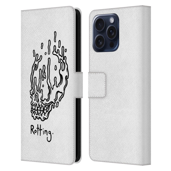 Matt Bailey Skull Rotting Leather Book Wallet Case Cover For Apple iPhone 16 Pro Max