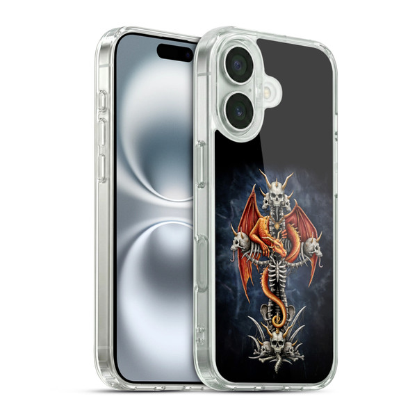 Sarah Richter Fantasy Creatures Red Dragon Guarding Bone Cross Soft Gel Case for Apple iPhone 16 & MagSafe