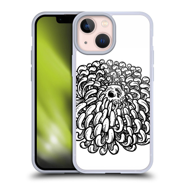 Matt Bailey Skull Flower Soft Gel Case for Apple iPhone 13 Mini