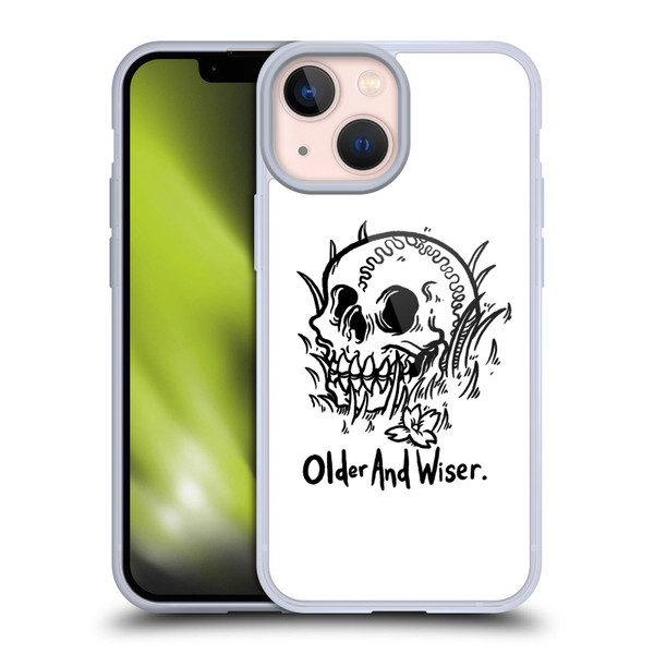 Matt Bailey Skull Older And Wiser Soft Gel Case for Apple iPhone 13 Mini