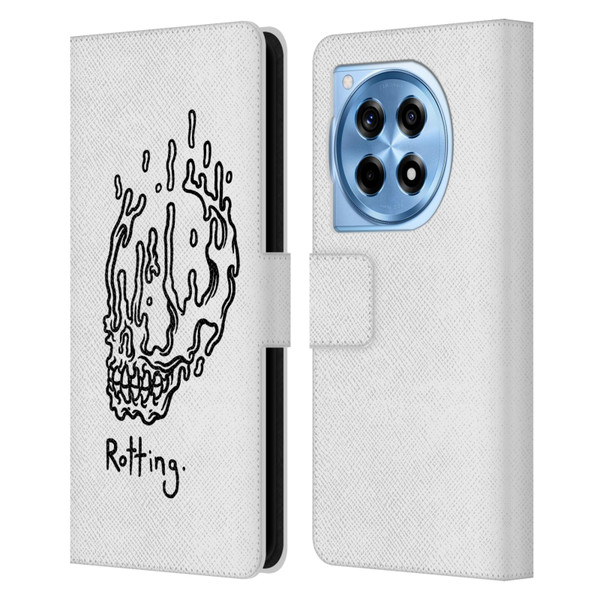 Matt Bailey Skull Rotting Leather Book Wallet Case Cover For OnePlus 12R