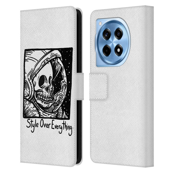 Matt Bailey Skull Style Over Everything Leather Book Wallet Case Cover For OnePlus 12R
