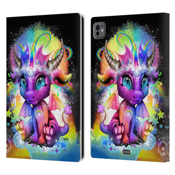 Sheena Pike Dragons Rainbow Lil Dragonz Leather Book Wallet Case Cover For Apple iPad Pro 11 M4 2024