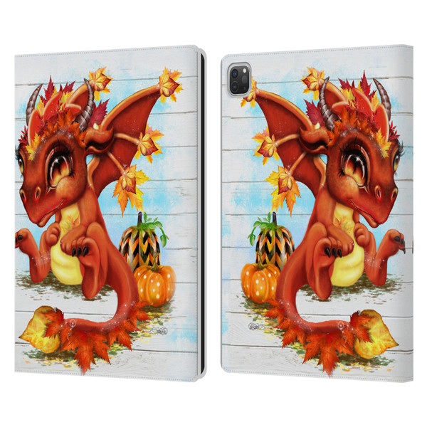 Sheena Pike Dragons Autumn Lil Dragonz Leather Book Wallet Case Cover For Apple iPad Pro 13 M4 2024