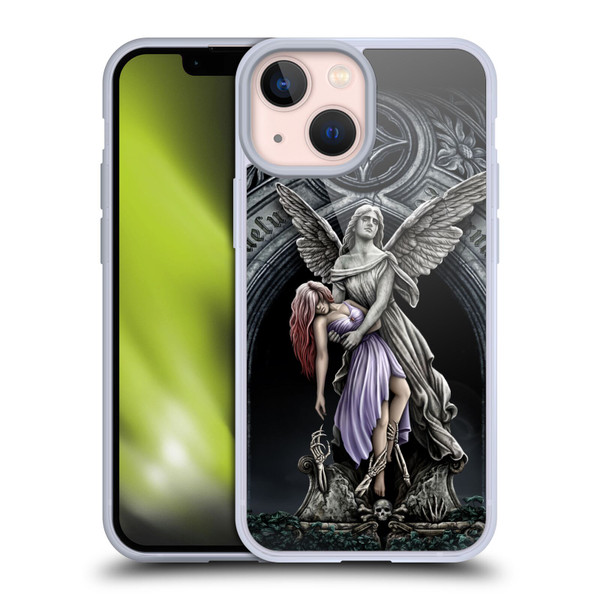 Sarah Richter Gothic Stone Angel With Skull Soft Gel Case for Apple iPhone 13 Mini