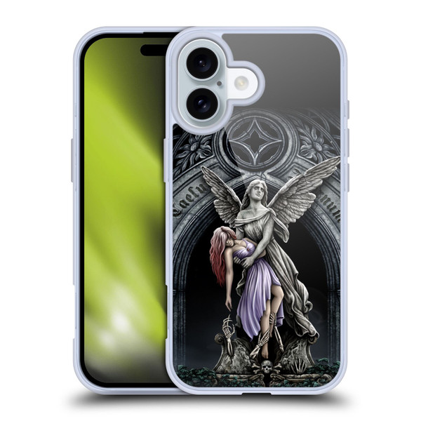 Sarah Richter Gothic Stone Angel With Skull Soft Gel Case for Apple iPhone 16