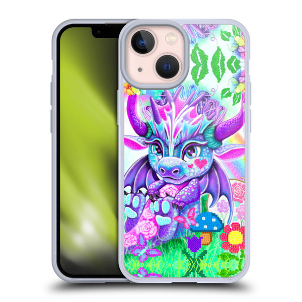 Sheena Pike Dragons Cross-Stitch Lil Dragonz Soft Gel Case for Apple iPhone 13 Mini