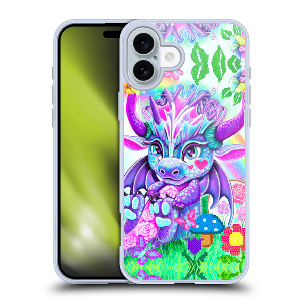 Sheena Pike Dragons Cross-Stitch Lil Dragonz Soft Gel Case for Apple iPhone 16 Plus