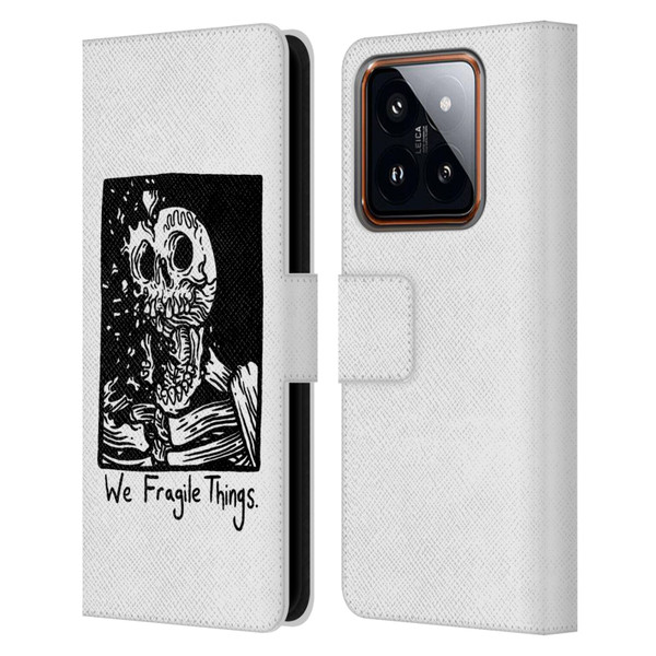 Matt Bailey Skull We Fragile Things Leather Book Wallet Case Cover For Xiaomi 14