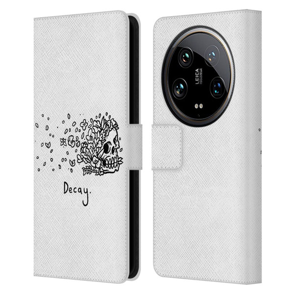 Matt Bailey Skull Decay Leather Book Wallet Case Cover For Xiaomi 14 Ultra