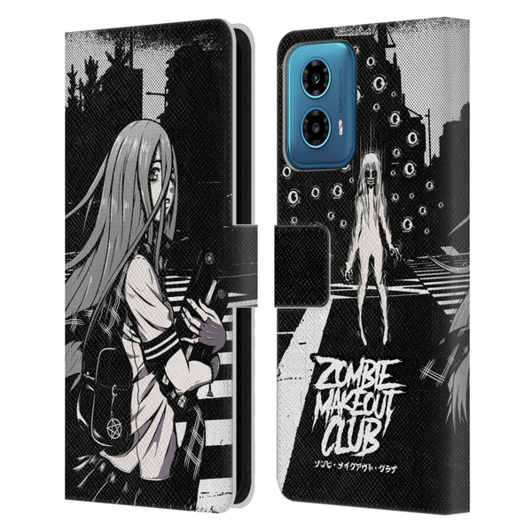 Zombie Makeout Club Art They Are Watching Leather Book Wallet Case Cover For Motorola Moto G34 5G