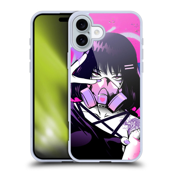 Zombie Makeout Club Graphics Facepiece Soft Gel Case for Apple iPhone 16 Plus