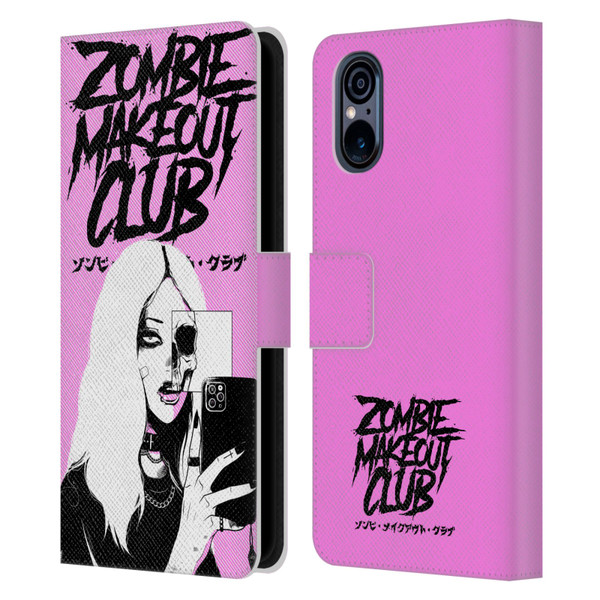 Zombie Makeout Club Art Selfie Skull Leather Book Wallet Case Cover For Sony Xperia 5 V 5G