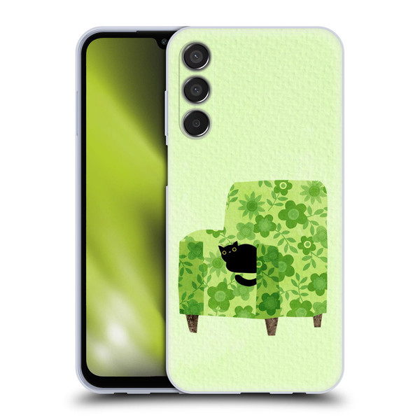Planet Cat Arm Chair Pear Green Chair Cat Soft Gel Case for Samsung Galaxy M15/F15 5G