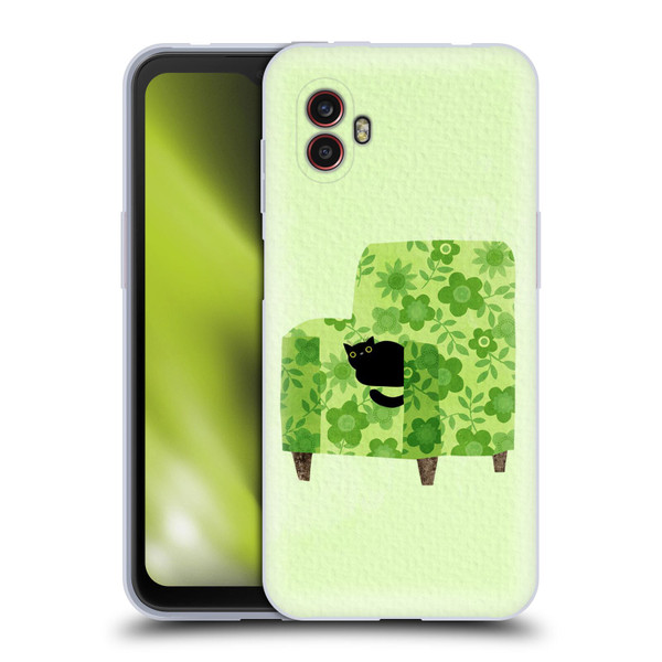Planet Cat Arm Chair Pear Green Chair Cat Soft Gel Case for Samsung Galaxy Xcover6 Pro/Pro2