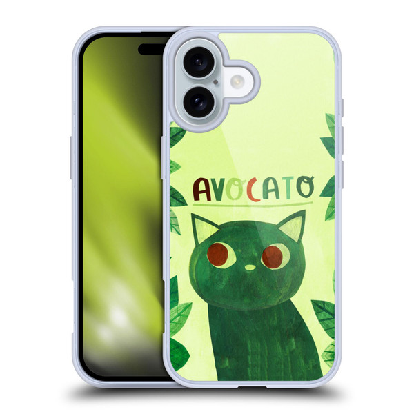 Planet Cat Puns Avocato Soft Gel Case for Apple iPhone 16