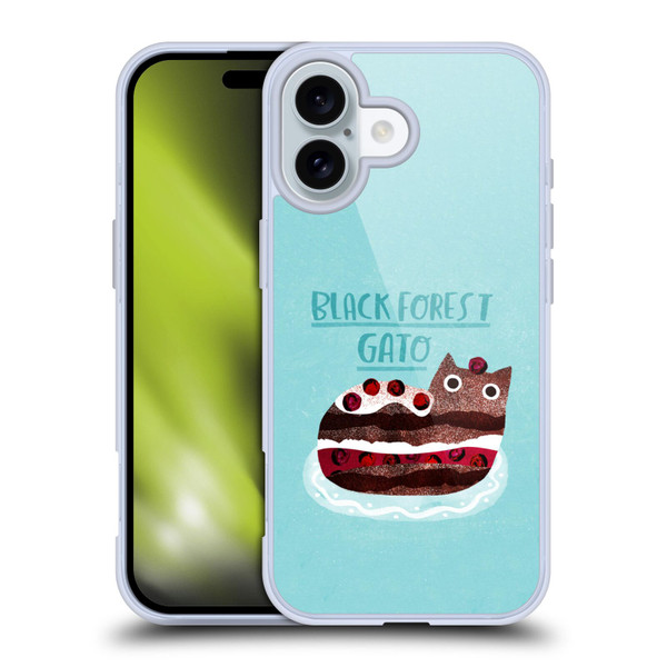 Planet Cat Puns Black Forest Gato Soft Gel Case for Apple iPhone 16