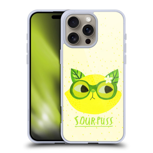 Planet Cat Puns Sour Puss Soft Gel Case for Apple iPhone 16 Pro Max