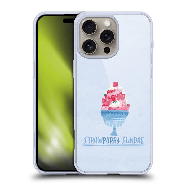 Planet Cat Puns Strawpurry Sundae Soft Gel Case for Apple iPhone 16 Pro Max