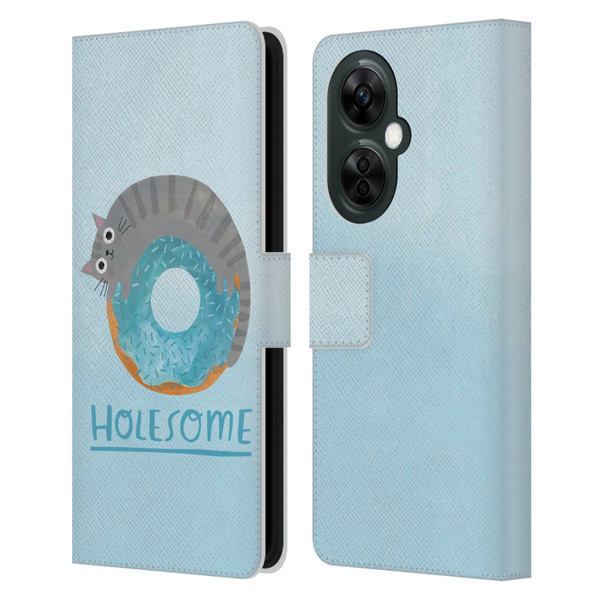 Planet Cat Puns Holesome Leather Book Wallet Case Cover For OnePlus Nord CE 3 Lite 5G