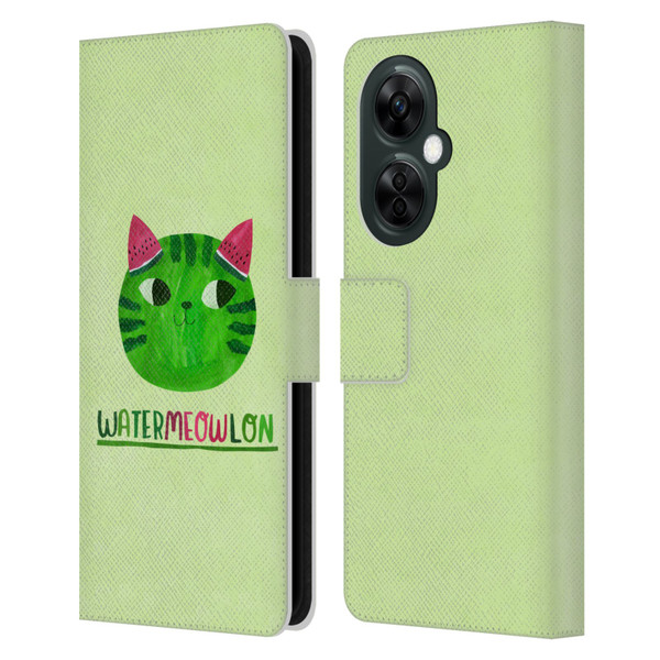 Planet Cat Puns Watermeowlon Leather Book Wallet Case Cover For OnePlus Nord CE 3 Lite 5G