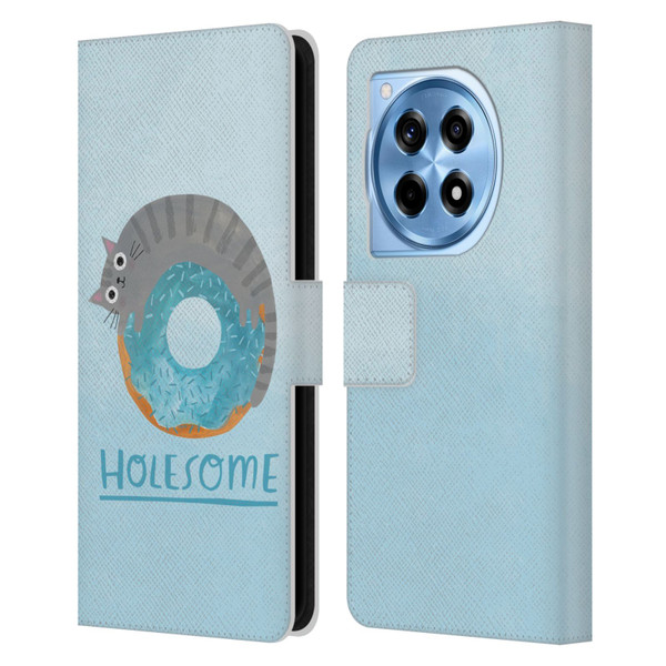 Planet Cat Puns Holesome Leather Book Wallet Case Cover For OnePlus 12R