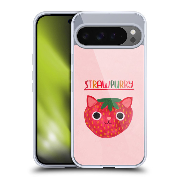 Planet Cat Puns Strawpurry Soft Gel Case for Google Pixel 9 Pro XL