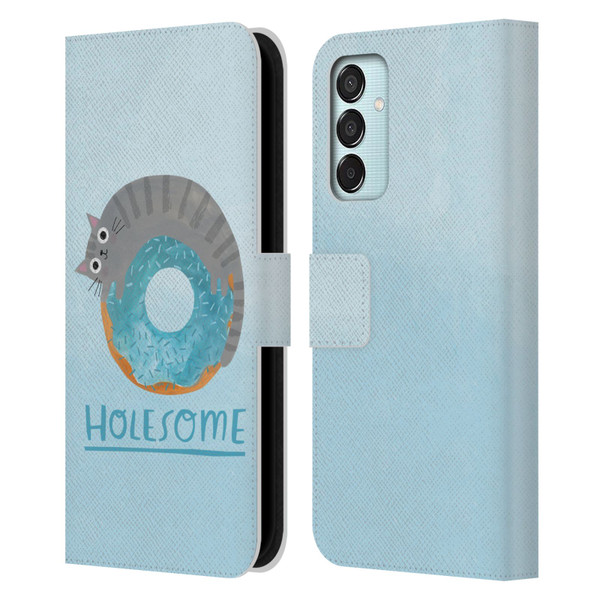 Planet Cat Puns Holesome Leather Book Wallet Case Cover For Samsung Galaxy M15/F15 5G