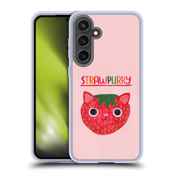 Planet Cat Puns Strawpurry Soft Gel Case for Samsung Galaxy S24 FE