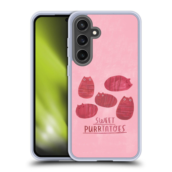 Planet Cat Puns Sweet Purrtatoes Soft Gel Case for Samsung Galaxy S24 FE