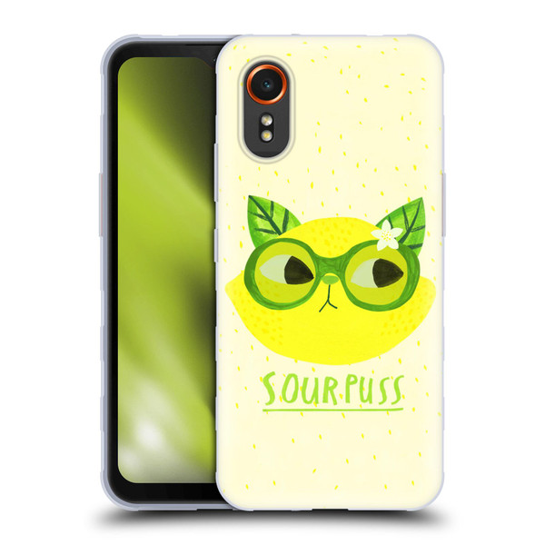 Planet Cat Puns Sour Puss Soft Gel Case for Samsung Galaxy Xcover7 5G