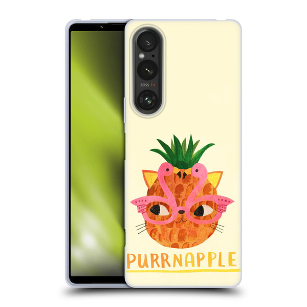 Planet Cat Puns Purrnapple Soft Gel Case for Sony Xperia 1 V 5G