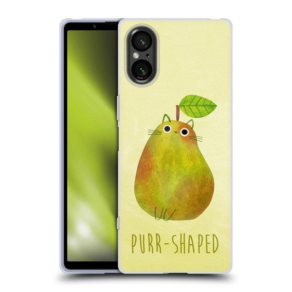 Planet Cat Puns Purr-shaped Soft Gel Case for Sony Xperia 5 V 5G