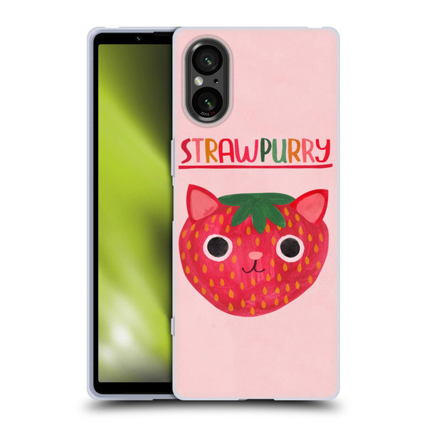 Planet Cat Puns Strawpurry Soft Gel Case for Sony Xperia 5 V 5G