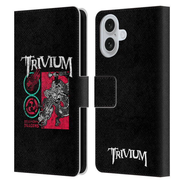 Trivium Graphics Deadmen And Dragons Date Leather Book Wallet Case Cover For Apple iPhone 16