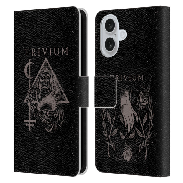 Trivium Graphics Reaper Triangle Leather Book Wallet Case Cover For Apple iPhone 16