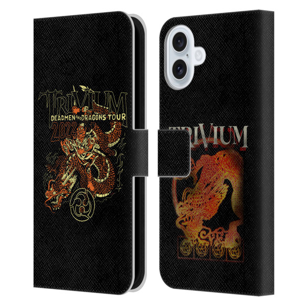 Trivium Graphics Deadmen And Dragons Leather Book Wallet Case Cover For Apple iPhone 16 Plus