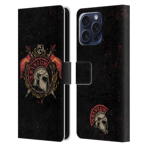 Trivium Graphics Knight Helmet Leather Book Wallet Case Cover For Apple iPhone 16 Pro Max