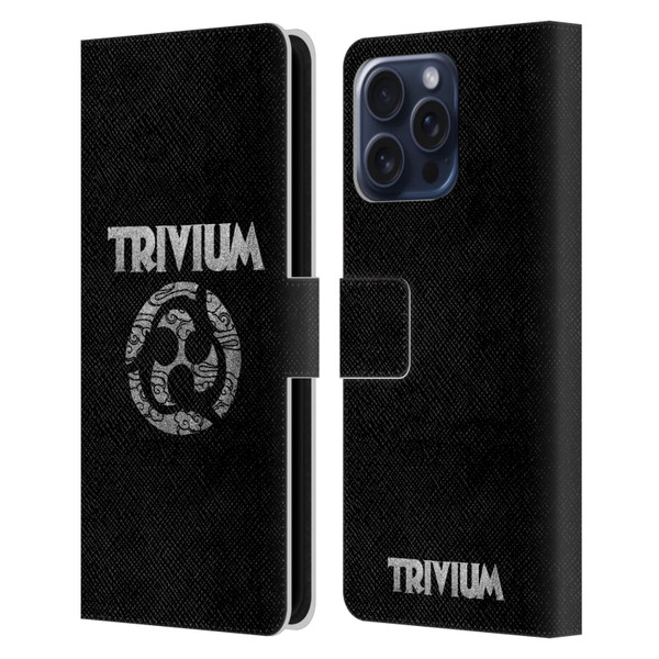 Trivium Graphics Swirl Logo Leather Book Wallet Case Cover For Apple iPhone 16 Pro Max