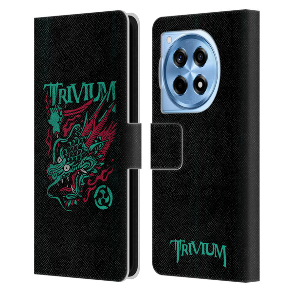 Trivium Graphics Screaming Dragon Leather Book Wallet Case Cover For OnePlus 12R