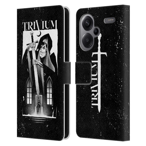 Trivium Graphics Skeleton Sword Leather Book Wallet Case Cover For Xiaomi Redmi Note 13 Pro Plus 5G
