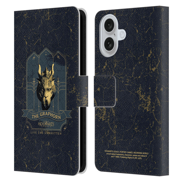 Hogwarts Legacy Graphics The Graphorn Leather Book Wallet Case Cover For Apple iPhone 16