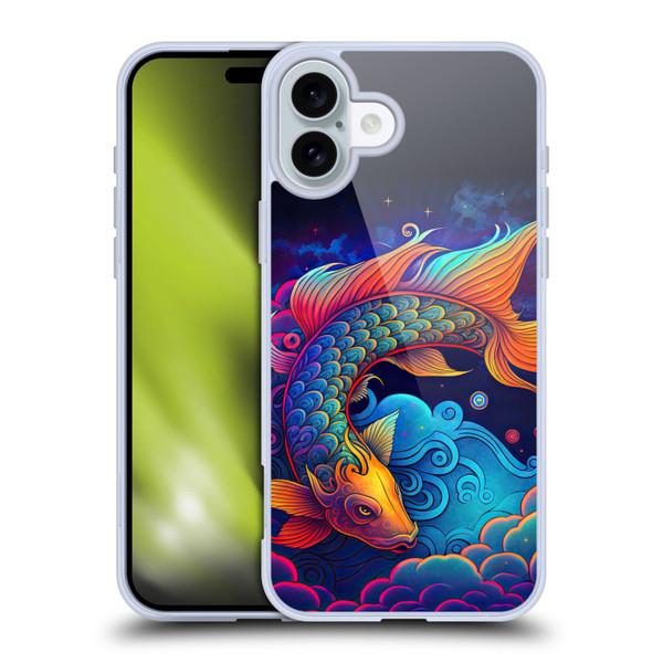 Wumples Cosmic Animals Clouded Koi Fish Soft Gel Case for Apple iPhone 16 Plus