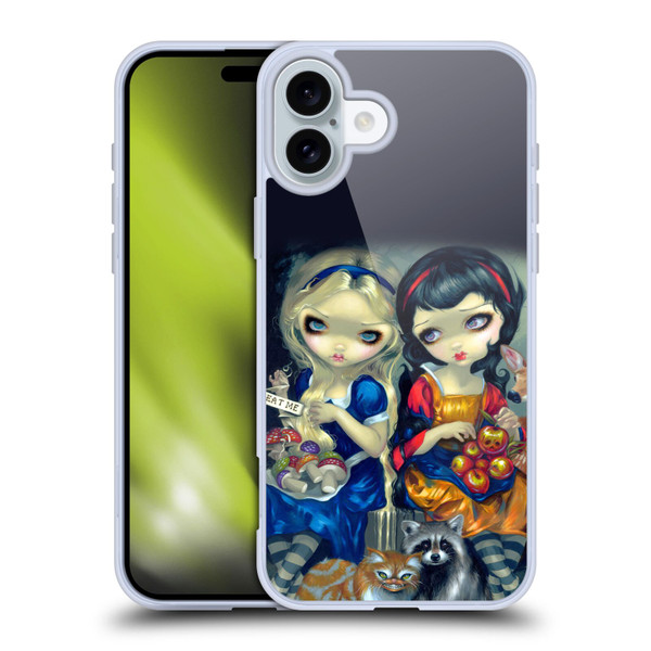 Strangeling Art Girls With Cat And Raccoon Soft Gel Case for Apple iPhone 16 Plus