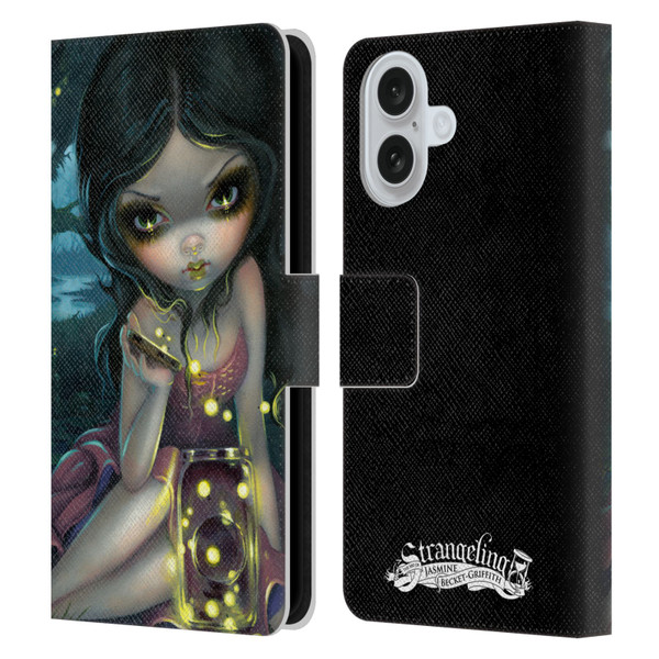 Strangeling Art Fireflies in Summer Leather Book Wallet Case Cover For Apple iPhone 16